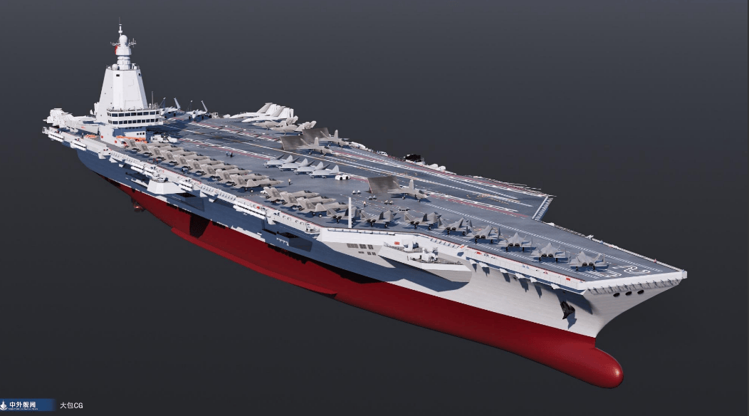 谜一样的舰岛！中国12万吨核航母外形曝光，比美国福特号更先进？